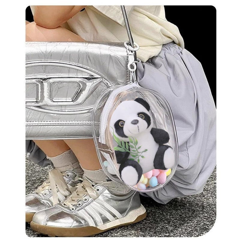 Yushen Large Doll Carrying Case for 18cm Plushies  Clear Figure Display Bag with Keychain  7in Doll Carrying Case Keychain Pouch Charms for Collectibles - Image 5
